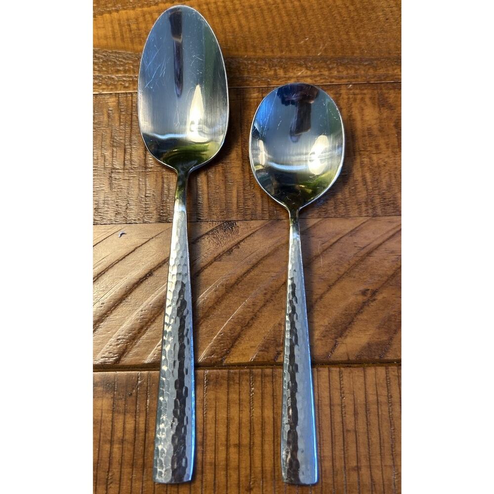 Wallace Continental Hammered Handle Dinner &‎ Soup Spoon 18/10 Stainless Steel